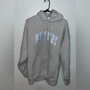 Brandy Melville One Size NEW YORK hoodie blue and grey